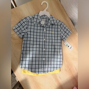 Carter's Blue and White Plaid Button Down Shirt